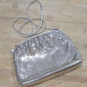Whiting And Davis Silver Mesh Evening Bag Purse